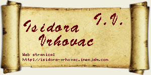 Isidora Vrhovac vizit kartica